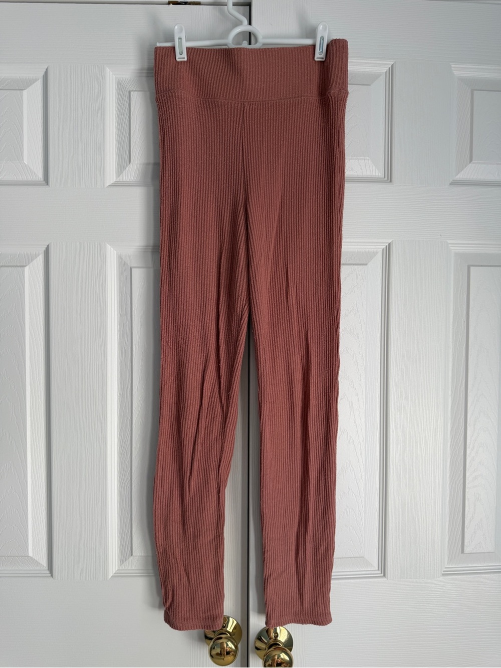 Abercrombie & Fitch Ribbed Knit Pants - Mauve Pink